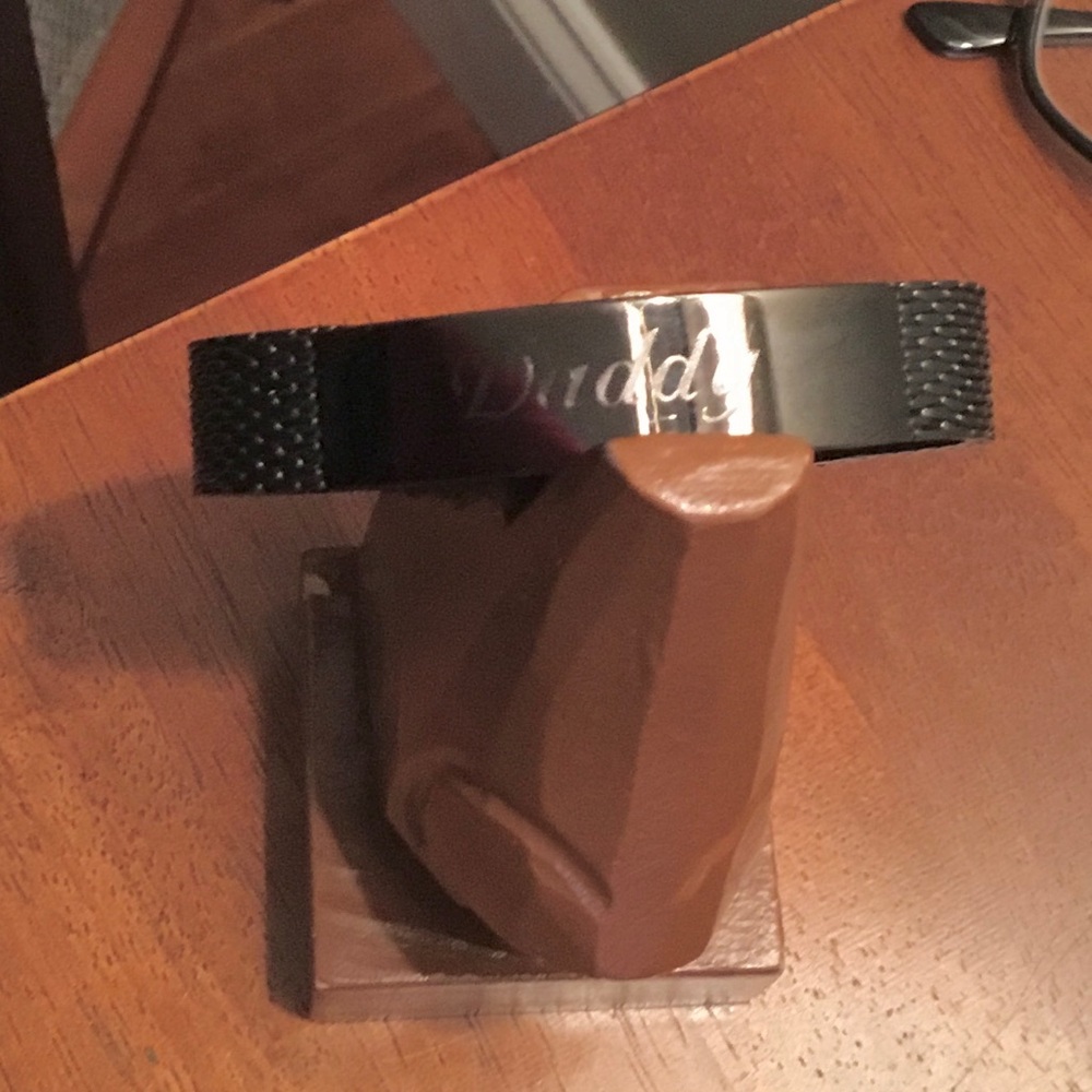 Black Mesh Stainless Steel Men's Bracelet saying Daddy